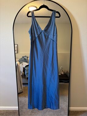 Target Blue V-Neck Maxi Slip Dress